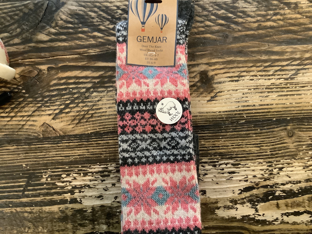 GEMJAR Wool Blend Socks (UK Size 4-7) Grey Top
