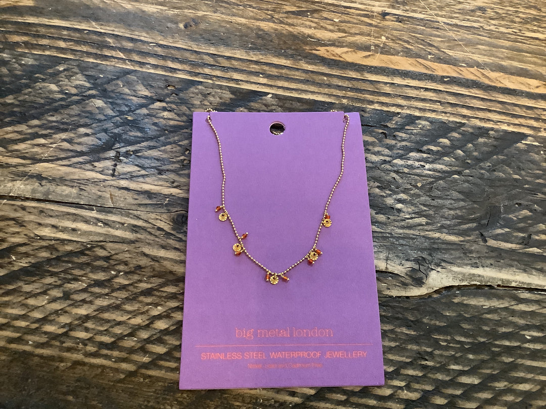 AURORA STAINLES STEEL NECKLACE - Colour:Red