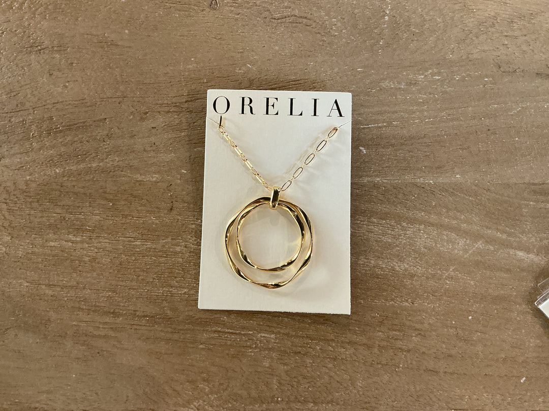 Statement Ribbon Interlocking Open Long Necklace