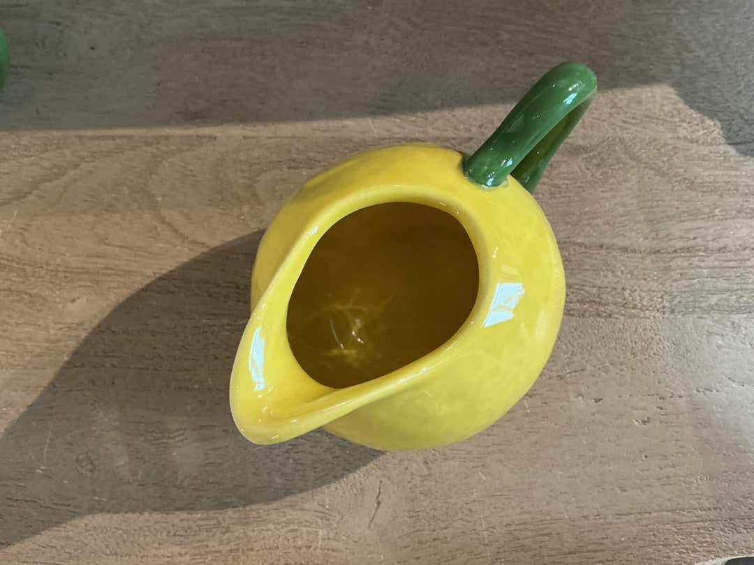 Lemon Shape Stoneware Small Jug,  (LxWxD) 9.5x13.6x8.5cm