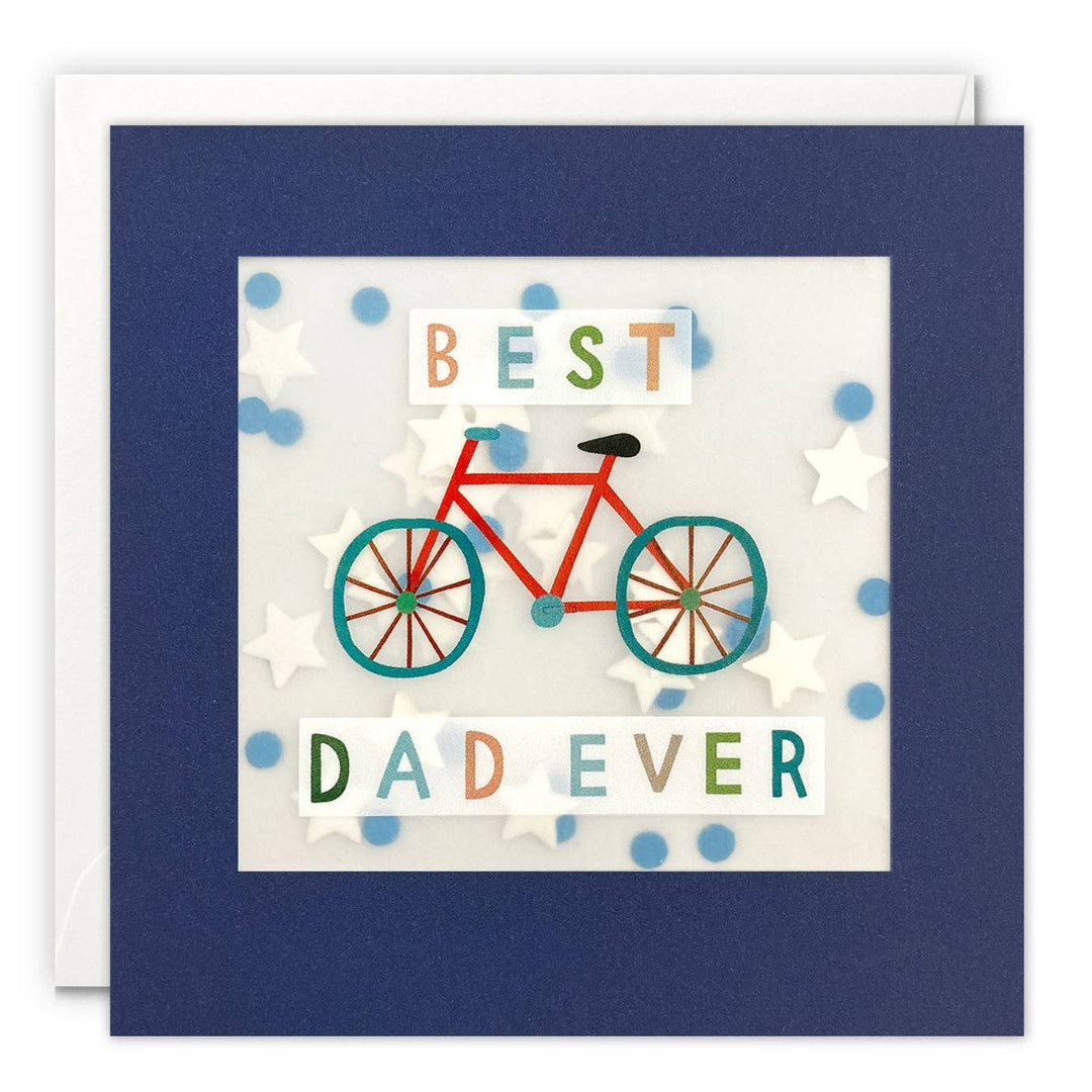 Red Bike Confetti Father's Day Card - Paper Shakies