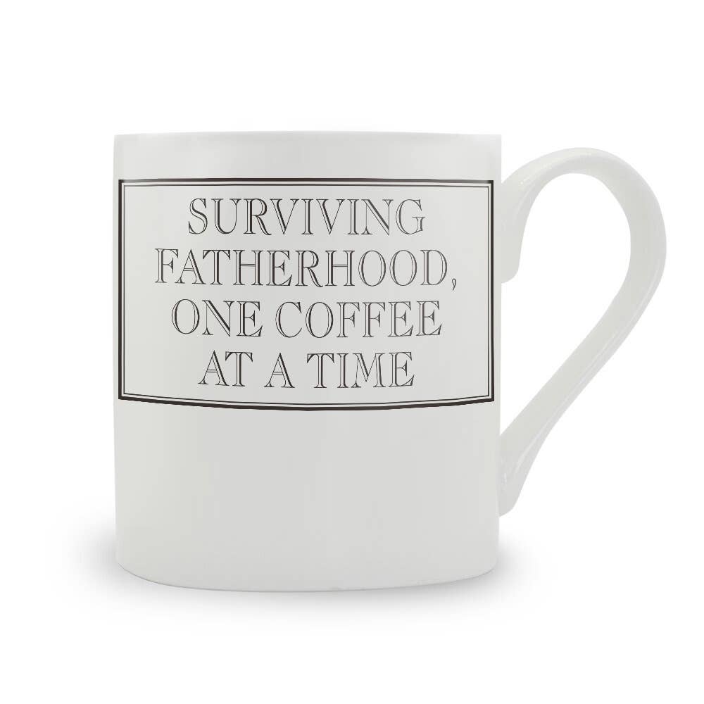 Surviving Fatherhood, One Coffee At A Time Bone China Mug: Green / Large
