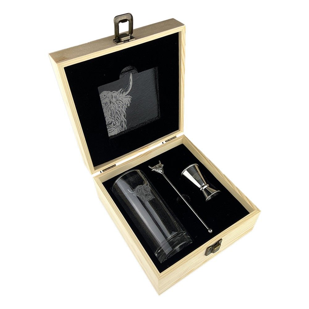 Highball Drinks Set - Highland Cow