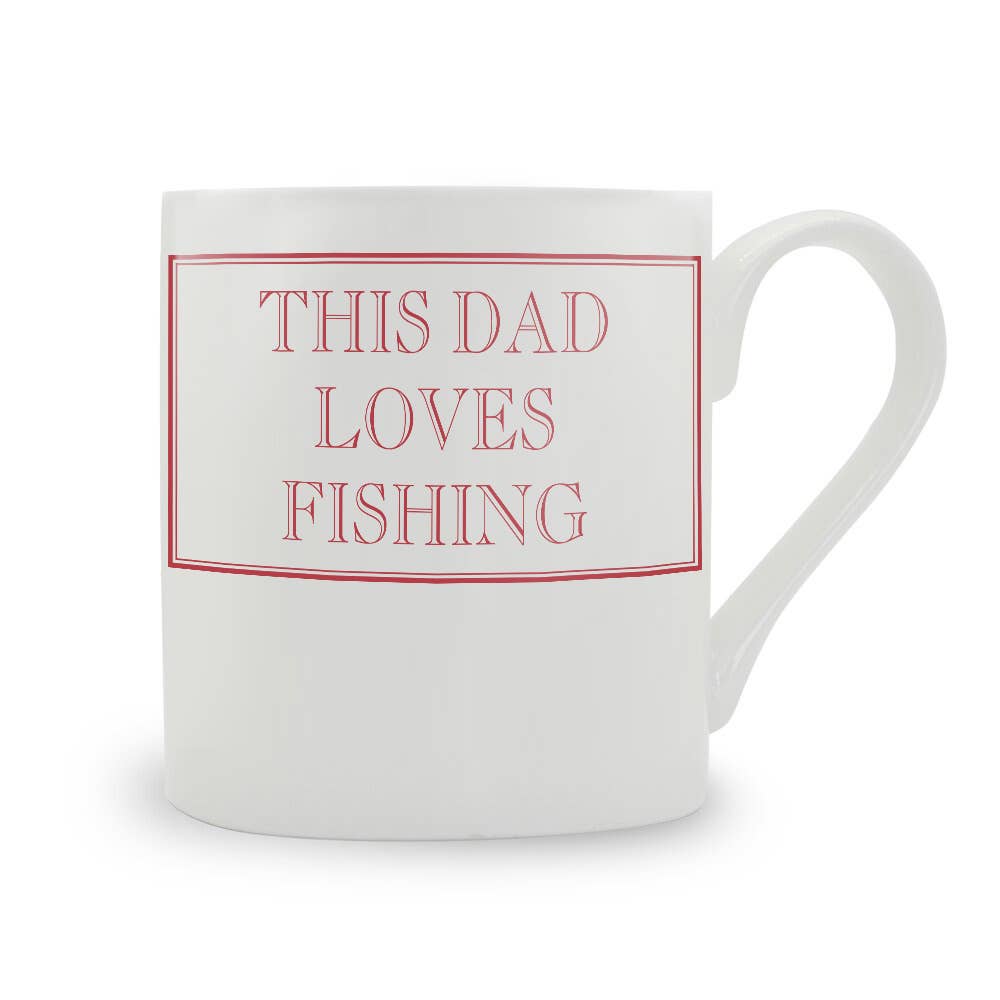 This Dad Loves Fishing Bone China Mug: Blue / Large
