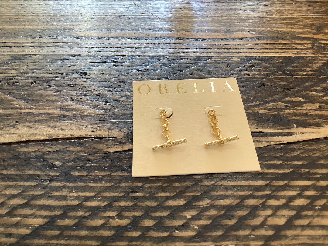 Chain & T-bar Drop Earrings