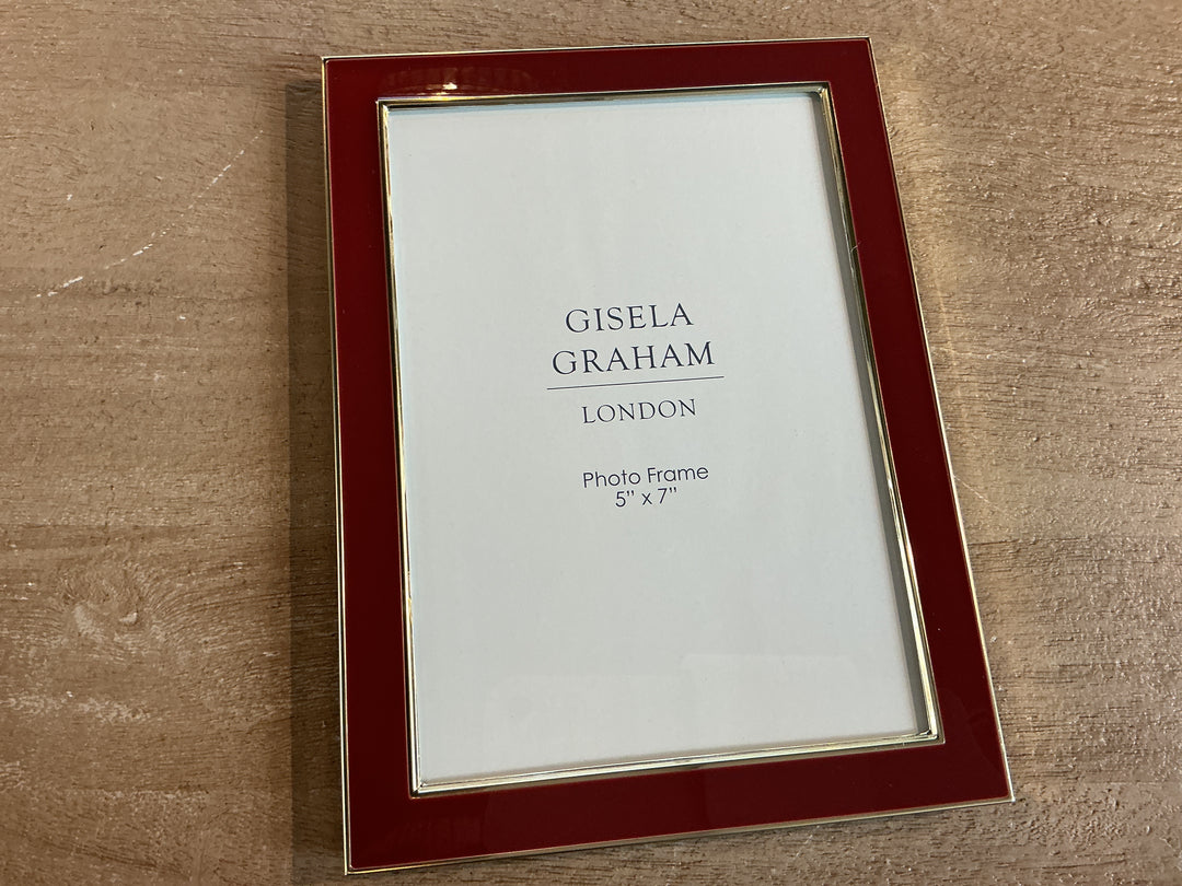 Burgundy Metal Edge Picture Frame, 5x7,  (LxWxD) 20x15x20cm
