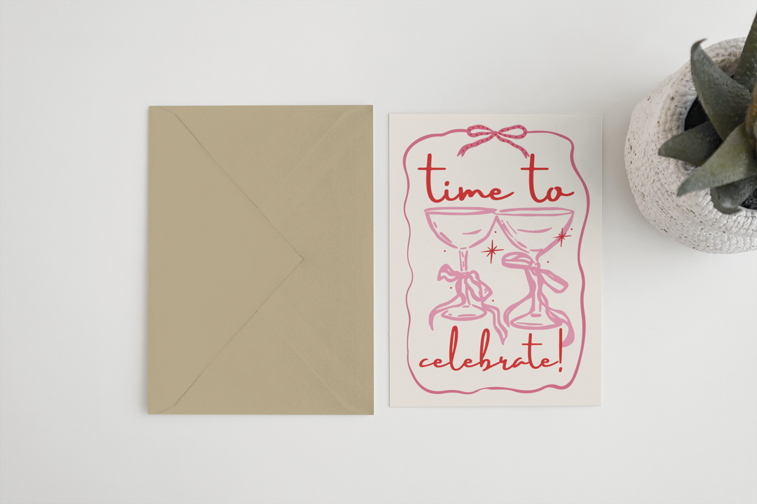 Time to celebrate A6/5x7: Card Clasp (Plastic Free) / A6