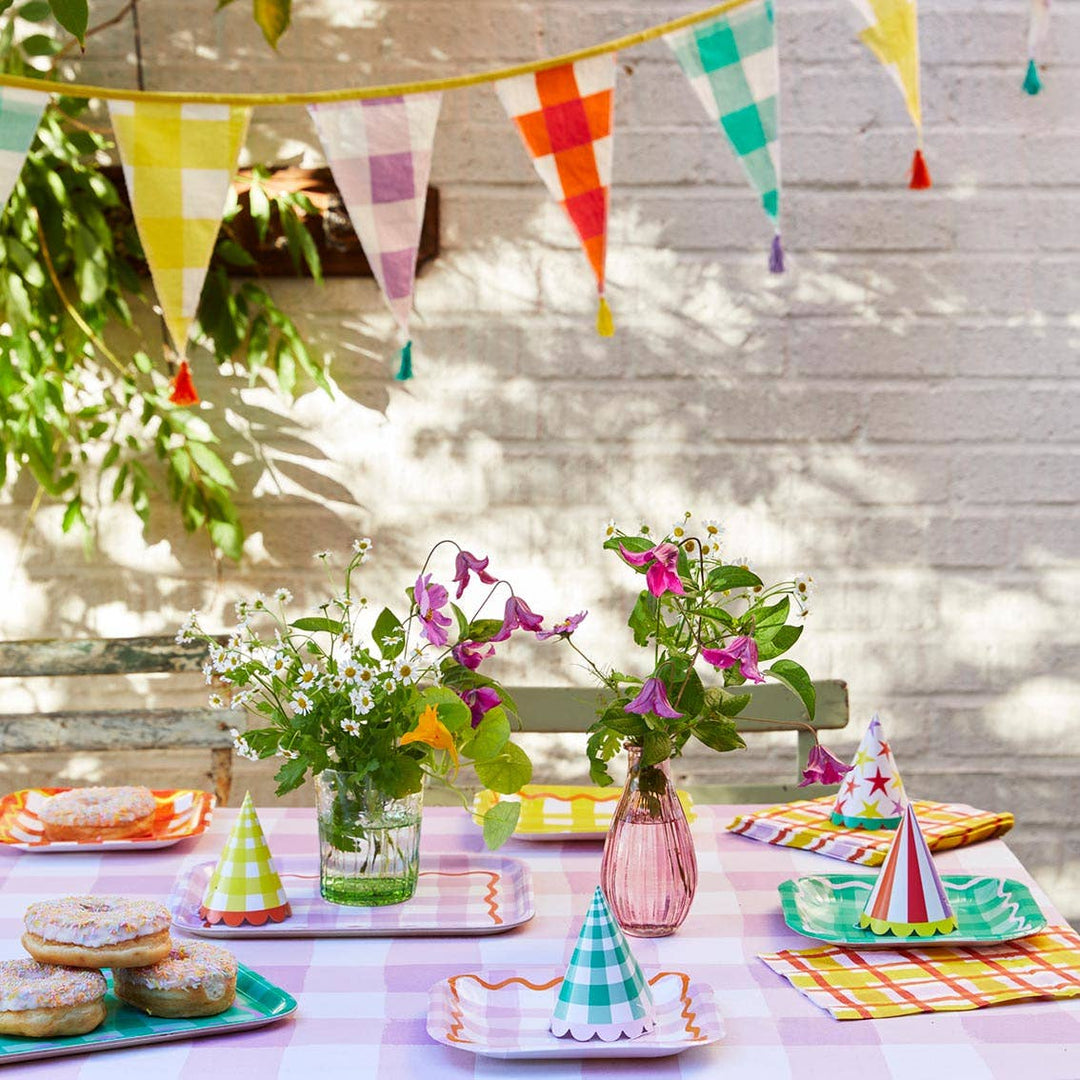 Gingham Cotton Fabric Bunting | Party Decor |