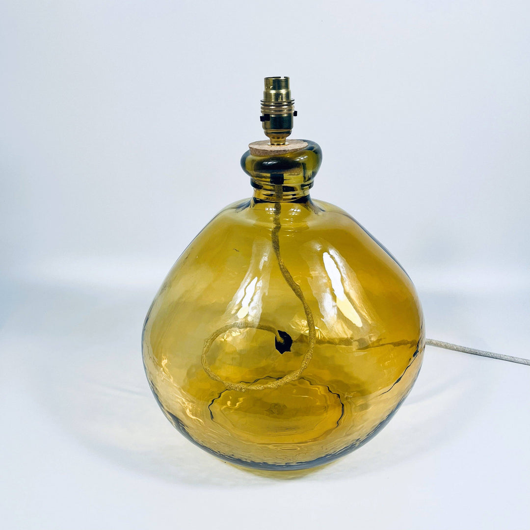 Simplicity Recycled Glass Lamp 39cm: Amber / Smoke