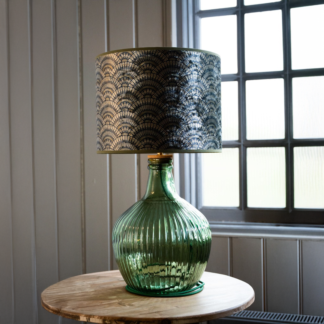 Recycled Glass Aria Lamp 43cm: Forest Green / Moss Green