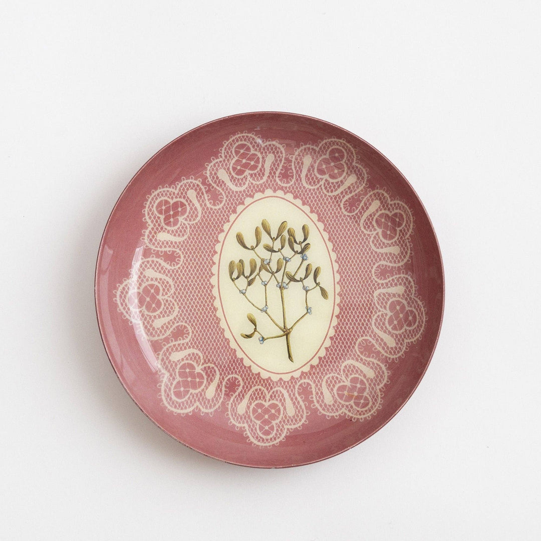 Round Enamel Tray - Antique Lace
