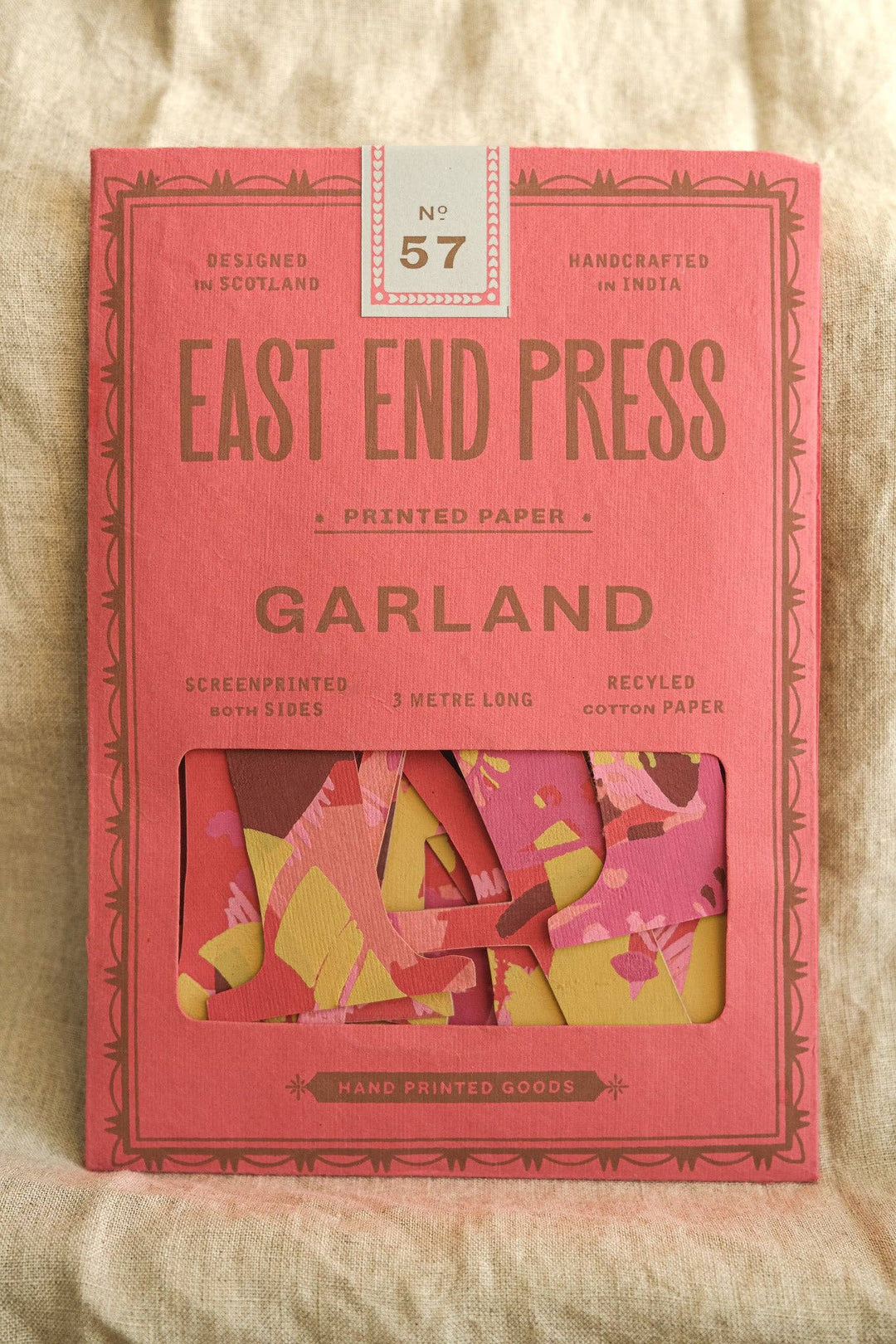 UK/EU: Happy Birthday - Recycled Red Mix Sewn Garland