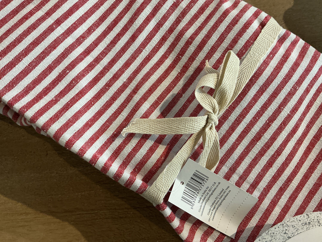 Red Cotton Mix Stripe Runner, 40x200cm,  (LxWxD) 0.5x40x200cm