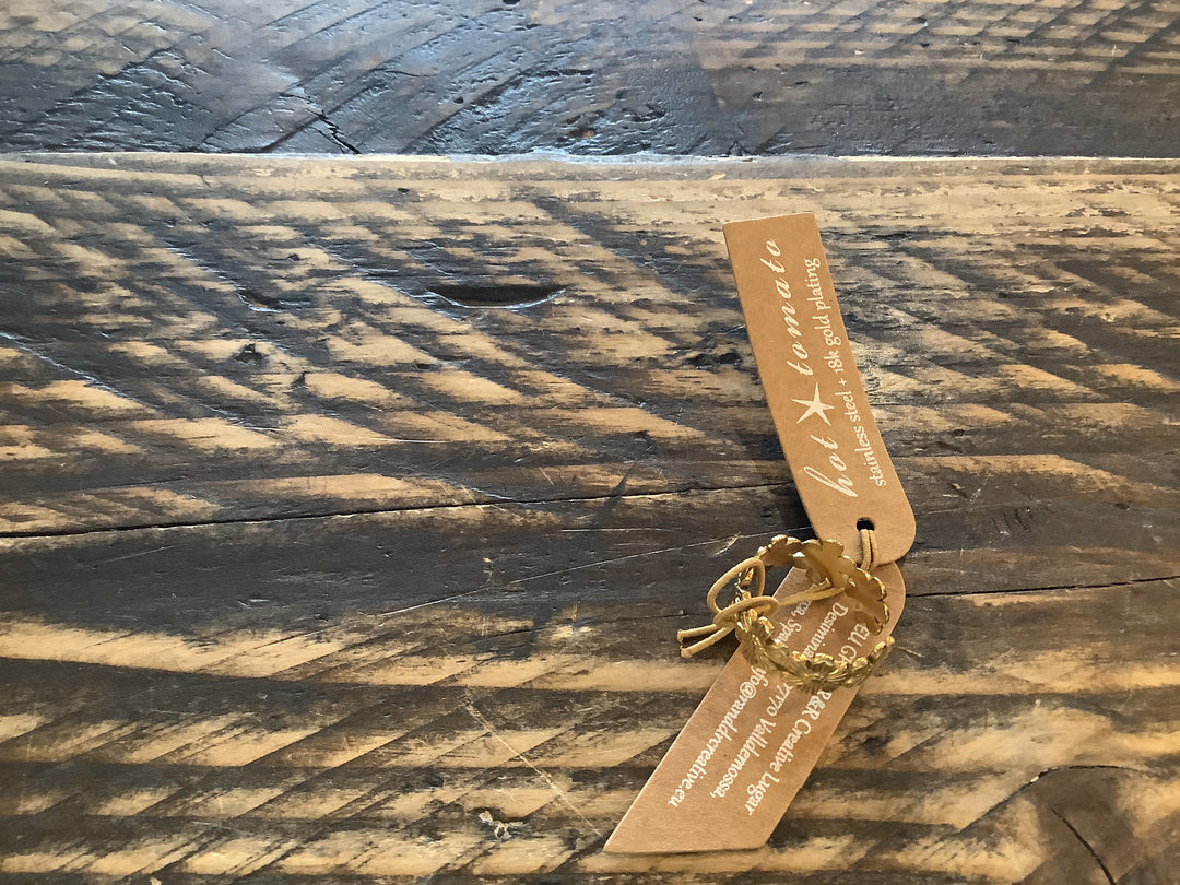 R - Daisy Ring - Adjust / Stainless Steel W/18k Gold PVD