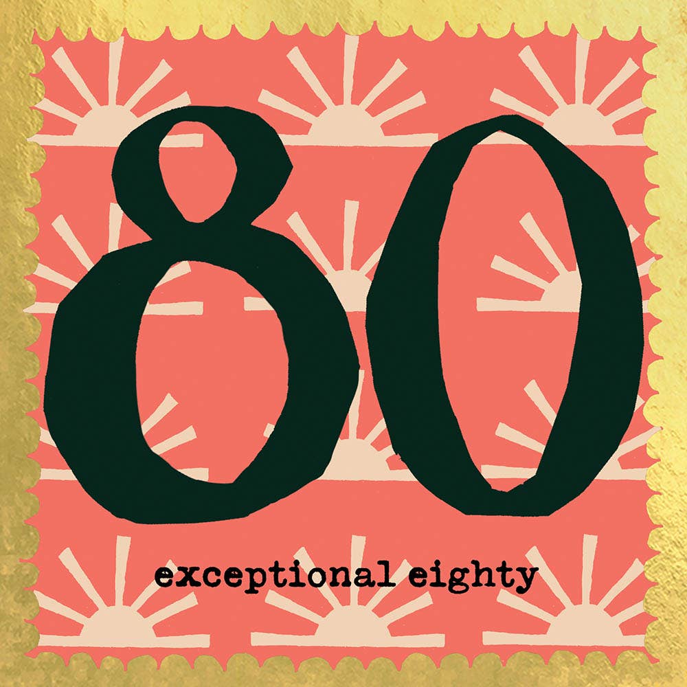 'Exceptional Eighty' Greetings Card , FP3434