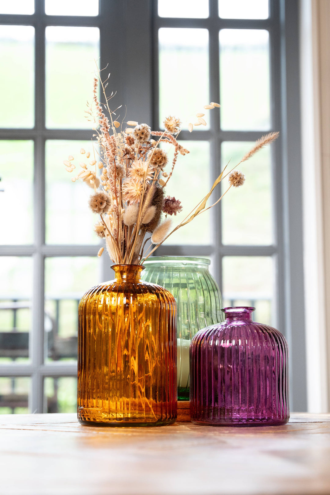 Recycled Glass 23cm Apothecary Vase: Amethyst