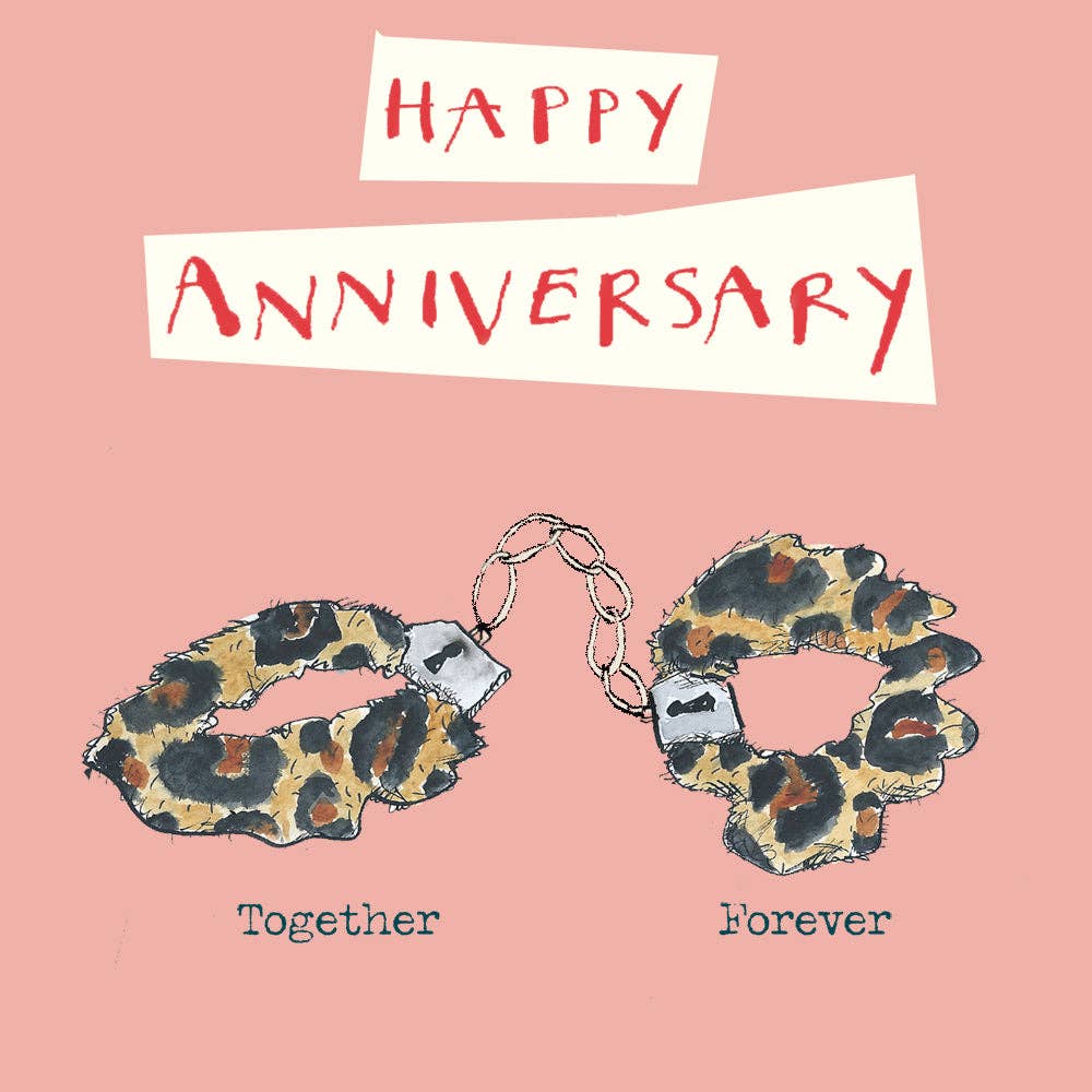 'Anniversary Handcuffs' Greetings Card