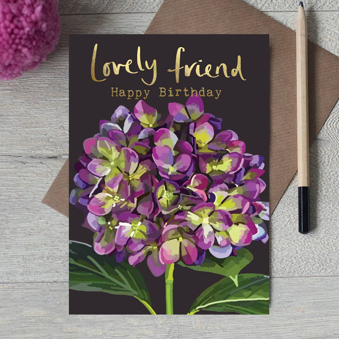 IB 18 - Lovely Friend Purple Hydrangea Greeting Card    
