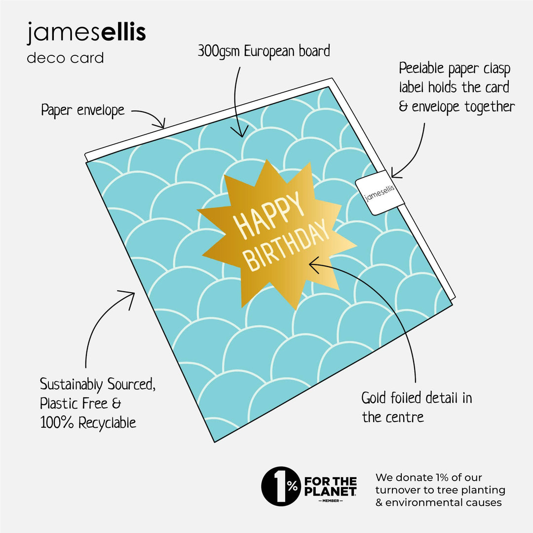 Gold Foiled Age 70 Birthday Card - Deco