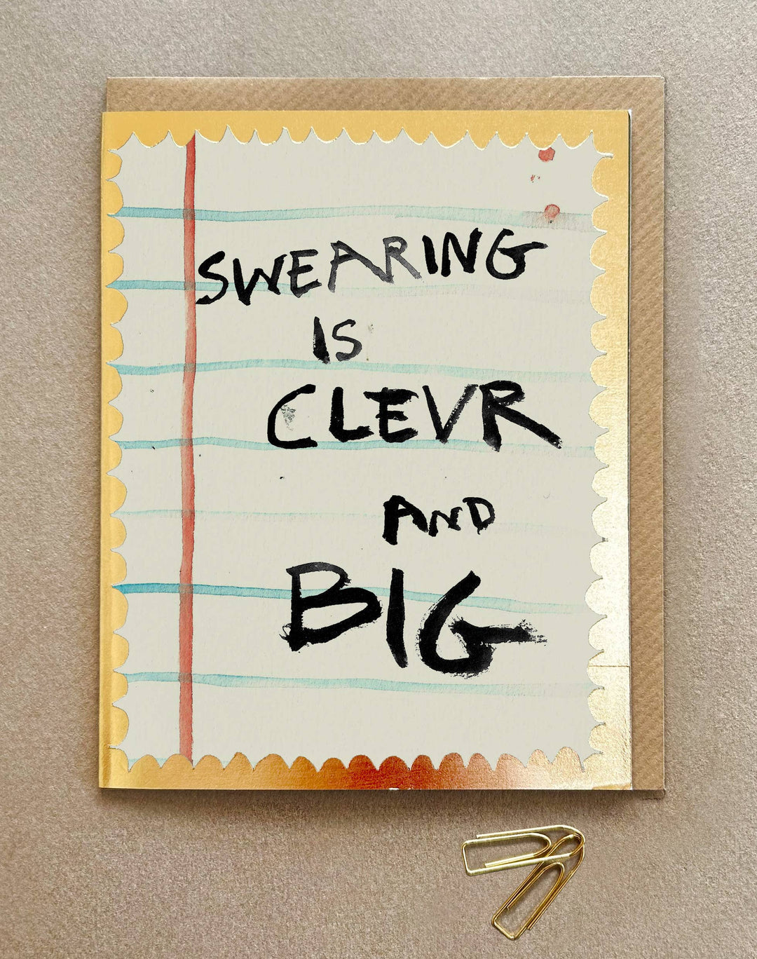 ' Swearing is Clevr ' Greetings card FP3601