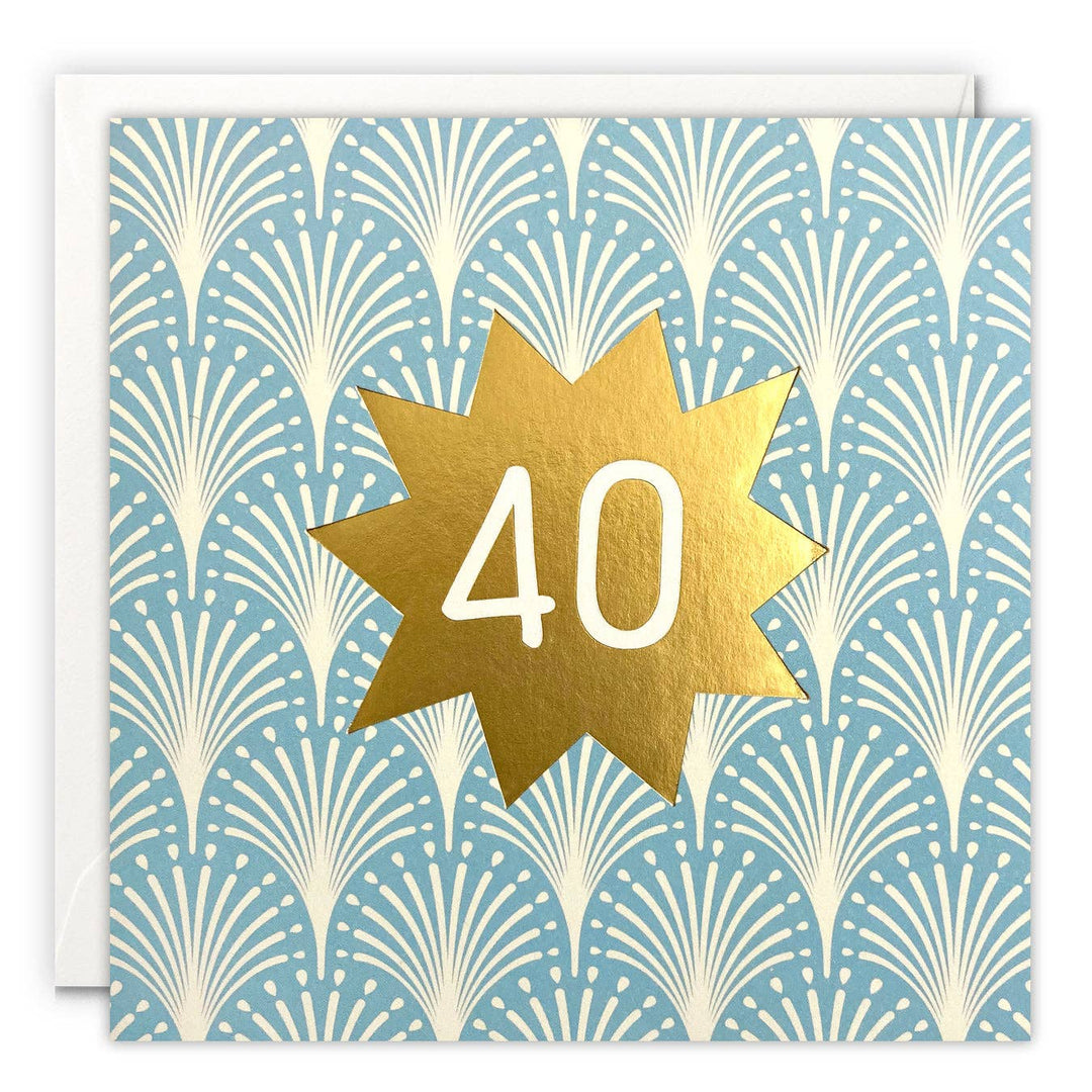 Gold Foiled Age 40 Birthday Card - Deco