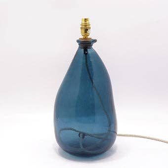 Simplicity Recycled Glass Lamp 42cm: Black/Copper / Sage Green