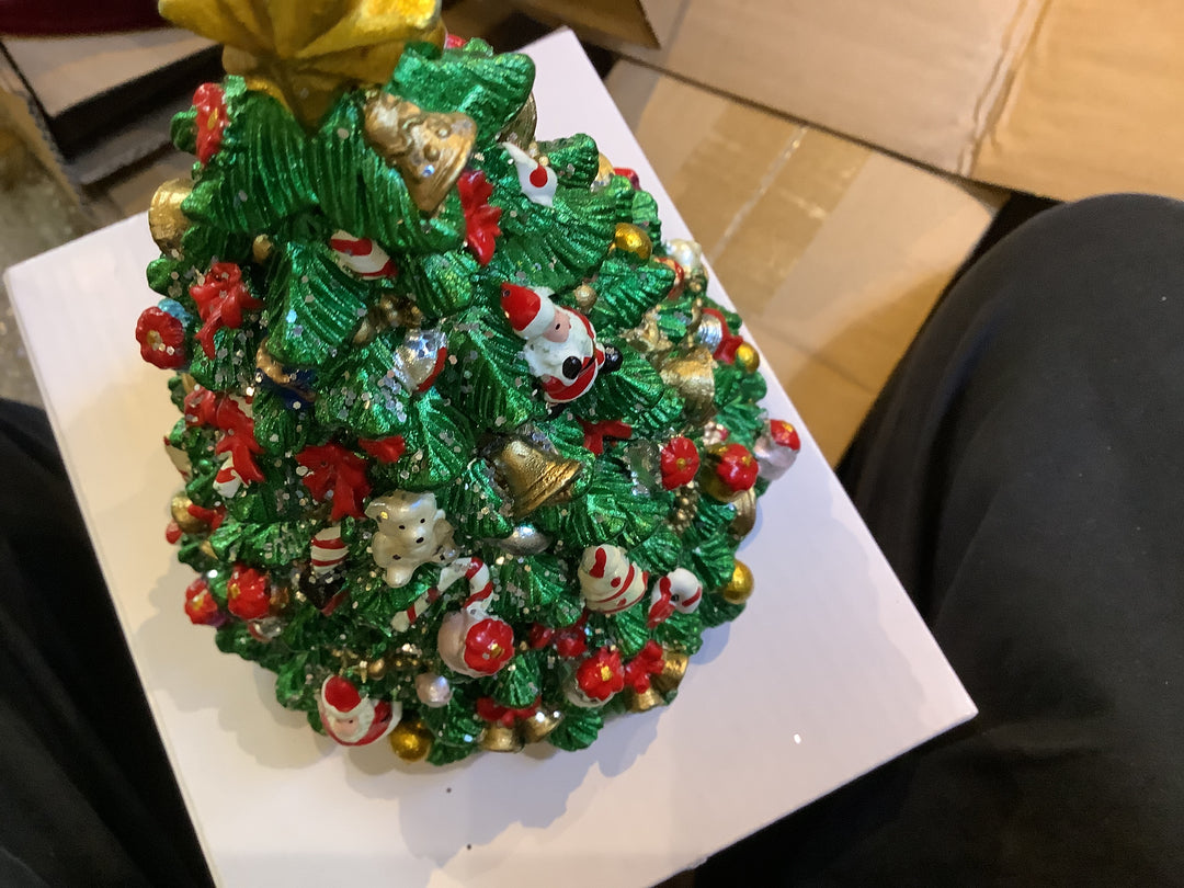 Revolving Resin Christmas Tree Music Box