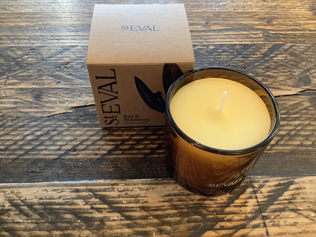 Bay & Rosemary Amber Glass Candle