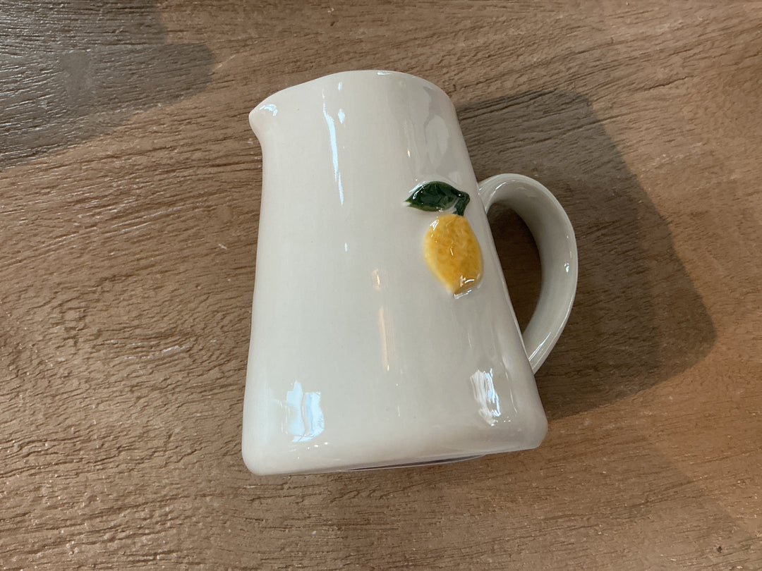 Lemon Stoneware Mini Jug,  (LxWxD) 8x7x6cm