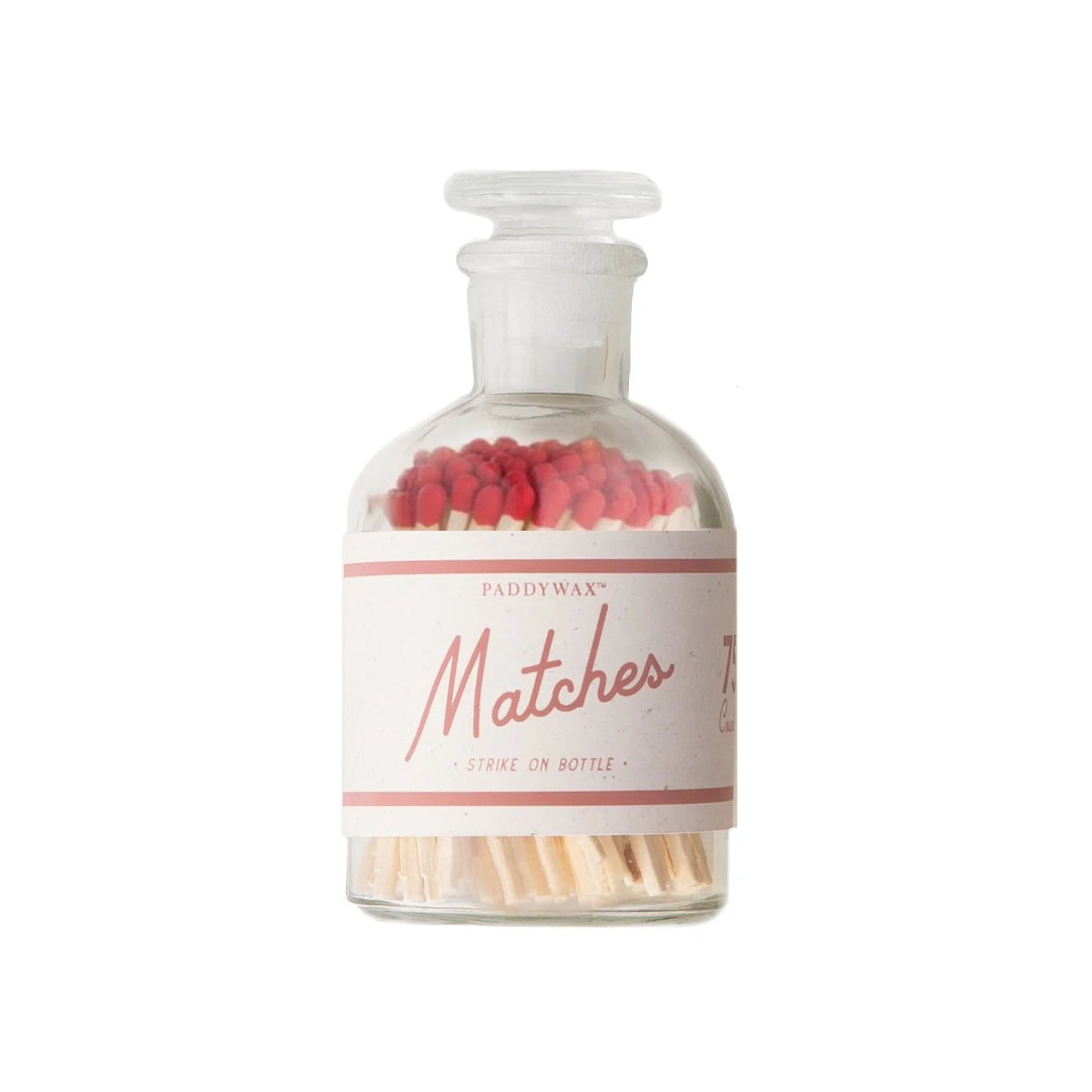 Safety Matches in Glass Bottle - Red