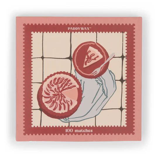 Jumbo Boxed Matches w/ Foil Accents, 100 Matches w/ Peach Tips - Picnic & Pie