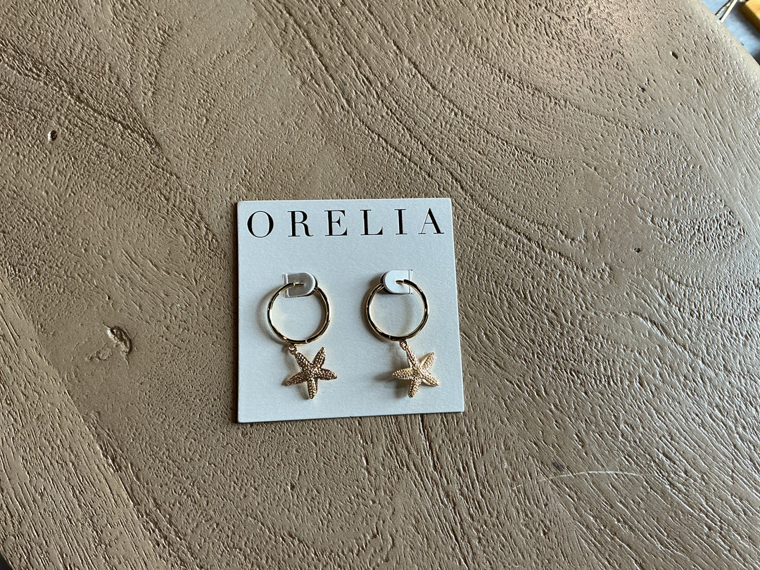 Starfish Mid-Size Hoop Earrings
