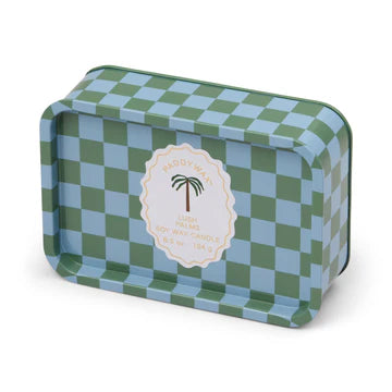 A Dopo 6 oz/184g Palm Printed Tin Candle - Lush Palms