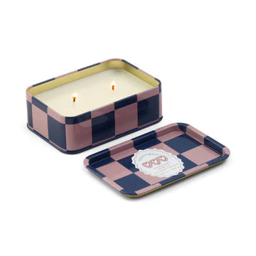 A Dopo 6oz/184g Hearts Printed Tin Candle - Rosewood Vanilla