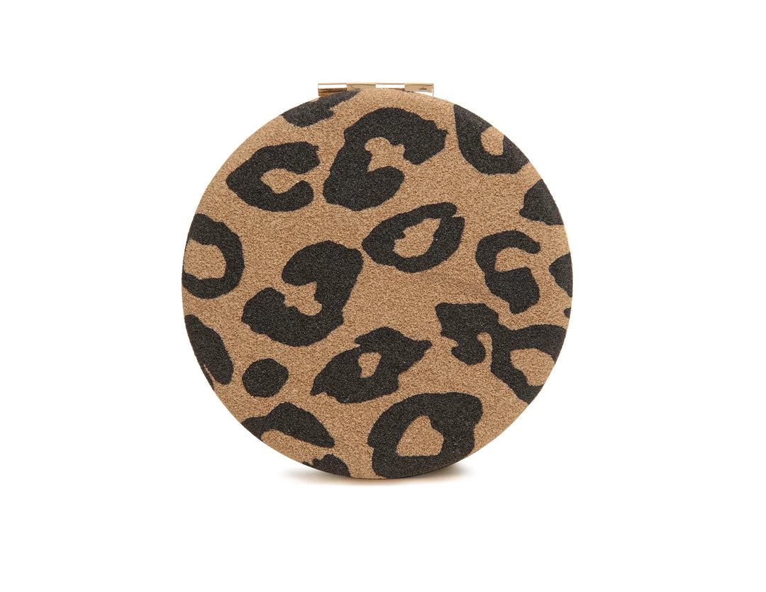 Dark Leopard Round mirror compact