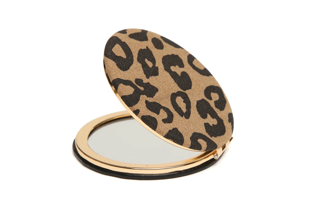 Dark Leopard Round mirror compact