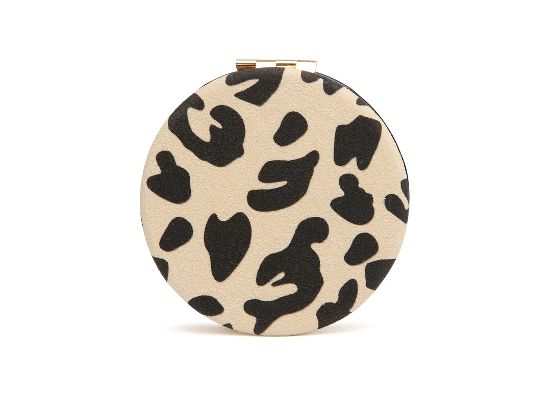 Light Leopard Round mirror compact