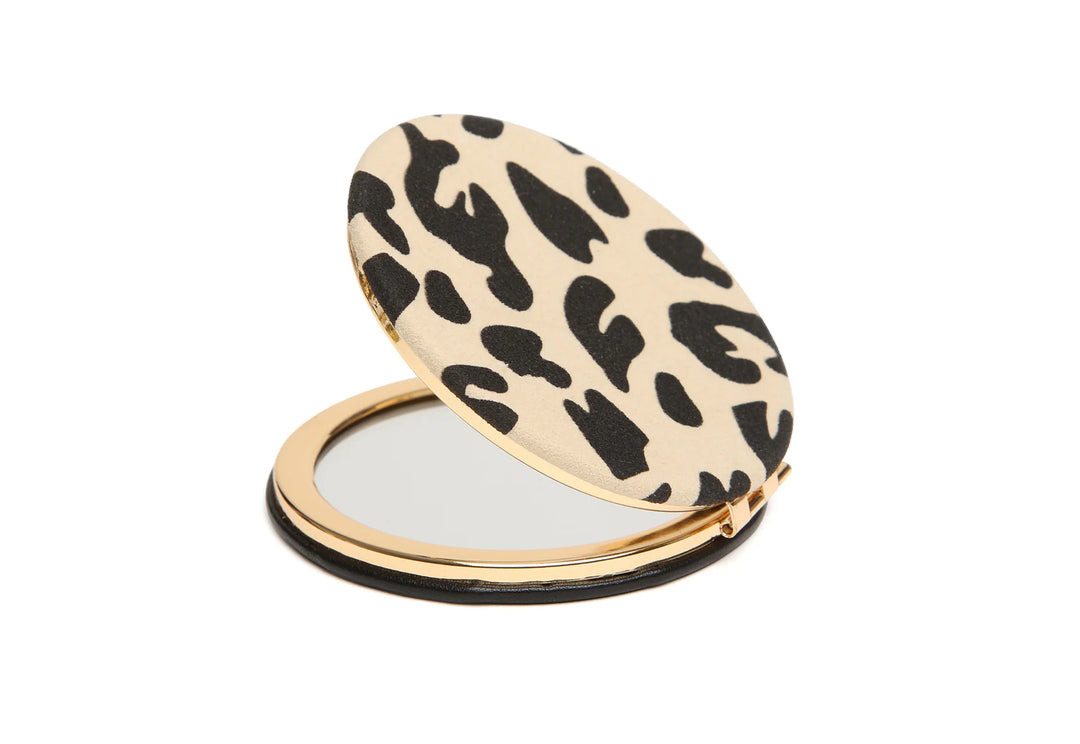 Light Leopard Round mirror compact