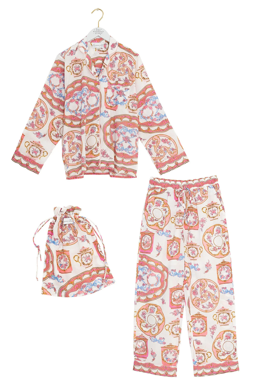 Afternoon Tea Pink Cotton Pyjama Set