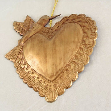 Antique Gold Peace Milagro Heart Wall Décor