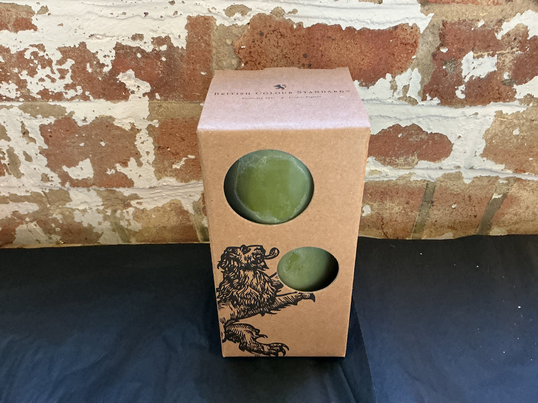 15 cm Tall SOLID Olive Green Pillar Candle -
