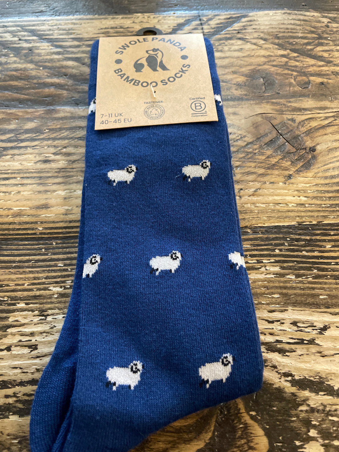 Navy Sheep Socks (Size 7-11)