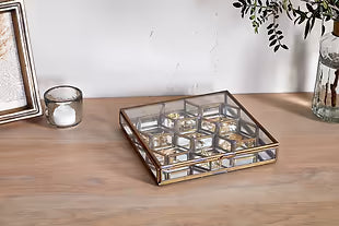 Bequai Honeycomb Box - Antique Brass - Small 3.5 x 20 x 21cm