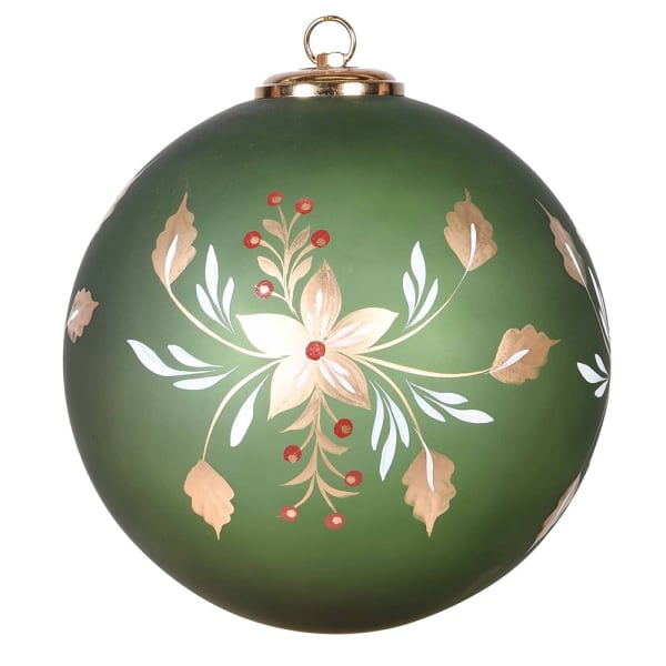 MED SAGE H.PAINTED BAUBLE