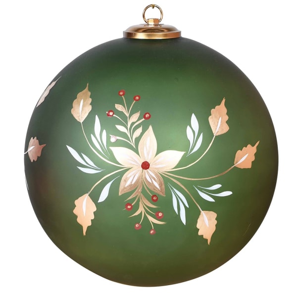 LRG SAGE H.PAINTED BAUBLE