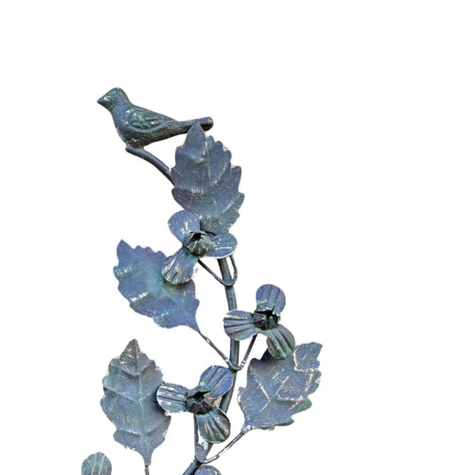 Antique Green Bird Wreath Candle Holder