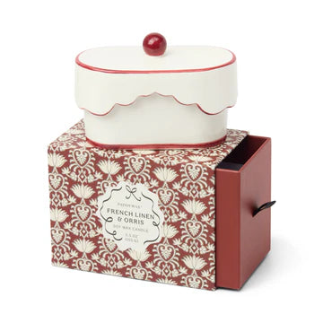 Cherie 5.5oz/155g Ceramic Dish Candle - Red - French Linen & Orris