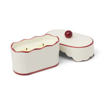 Cherie 5.5oz/155g Ceramic Dish Candle - Red - French Linen & Orris