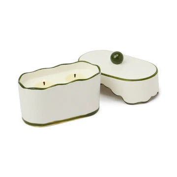 Cherie 5.5oz/155g Ceramic Dish Candle - Green - Smoked Pistachio