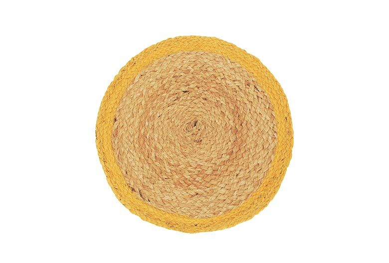 Circular Fiesta Jute Placemat Ochre